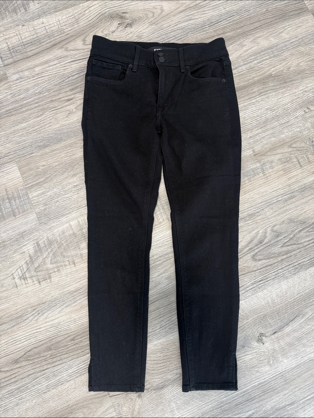 Express Black Ankle Cropped Mid Rise Skinny Jeans